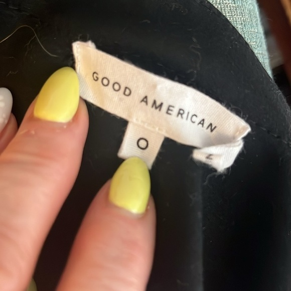 Good American Black Jacket Gold Hardware Zipper Pockets GA Size 0 = XS - Picture 7 of 9